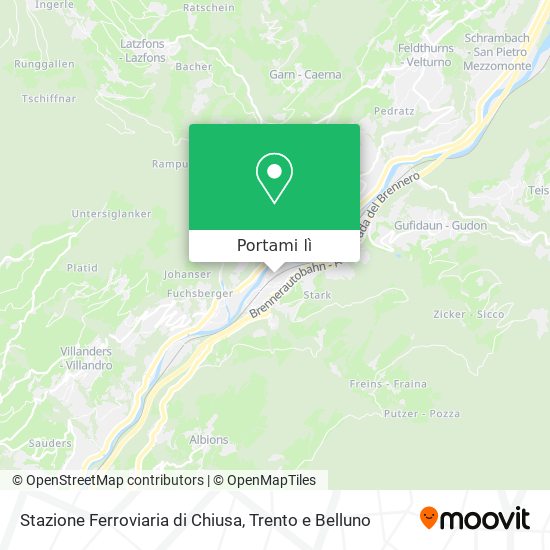 Mappa Stazione Ferroviaria di Chiusa