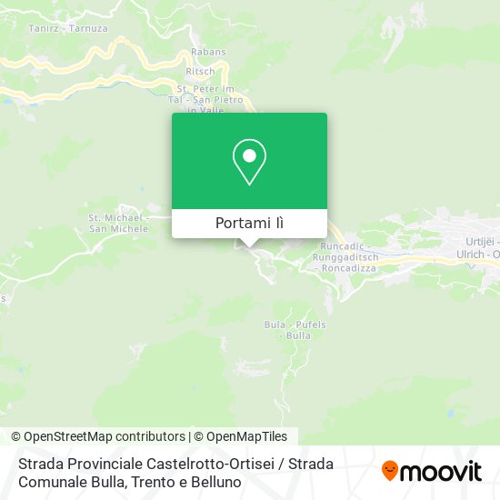 Mappa Strada Provinciale Castelrotto-Ortisei / Strada Comunale Bulla