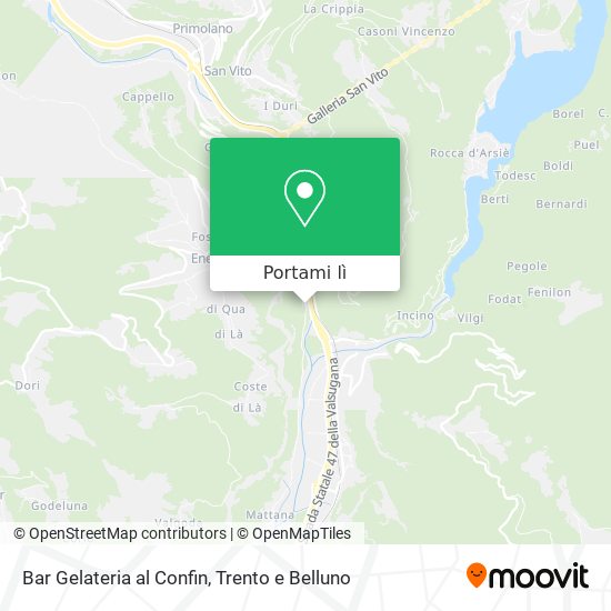 Mappa Bar Gelateria al Confin