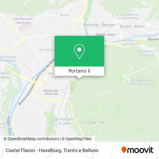 Mappa Castel Flavon - Haselburg