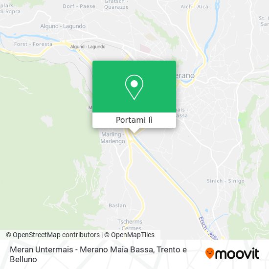 Mappa Meran Untermais - Merano Maia Bassa