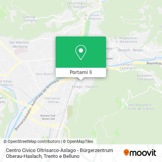 Mappa Centro Civico Oltrisarco-Aslago - Bürgerzentrum Oberau-Haslach