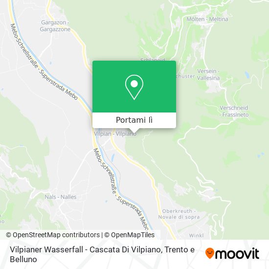 Mappa Vilpianer Wasserfall - Cascata Di Vilpiano