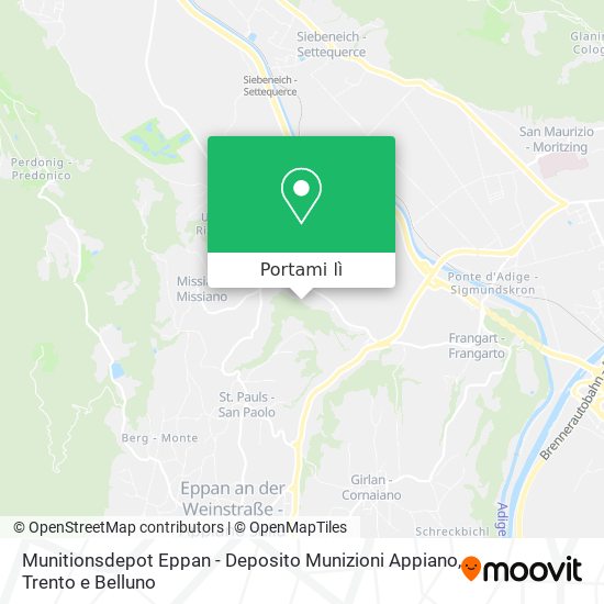 Mappa Munitionsdepot Eppan - Deposito Munizioni Appiano