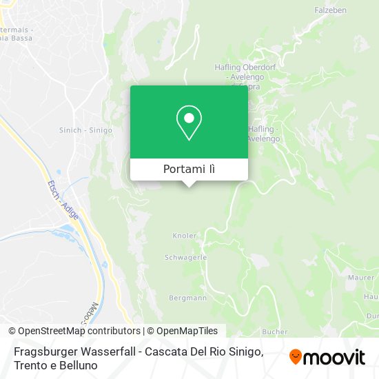 Mappa Fragsburger Wasserfall - Cascata Del Rio Sinigo