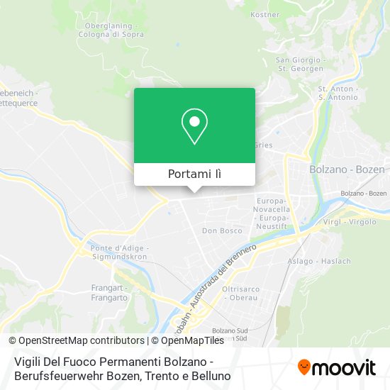 Mappa Vigili Del Fuoco Permanenti Bolzano - Berufsfeuerwehr Bozen