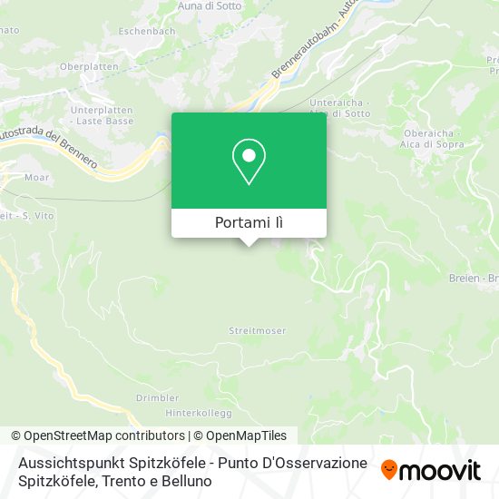 Mappa Aussichtspunkt Spitzköfele - Punto D'Osservazione Spitzköfele