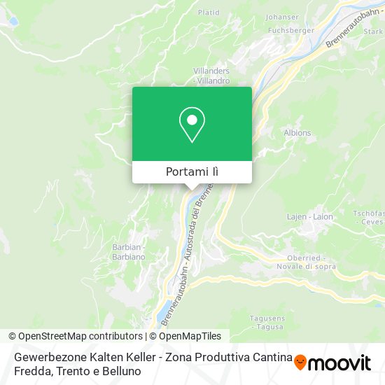 Mappa Gewerbezone Kalten Keller - Zona Produttiva Cantina Fredda