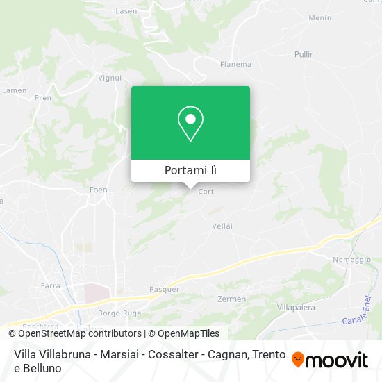 Mappa Villa Villabruna - Marsiai - Cossalter - Cagnan