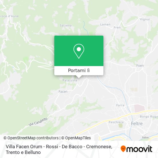 Mappa Villa Facen Orum - Rossi - De Bacco - Cremonese
