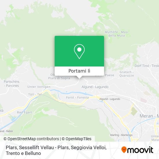 Mappa Plars, Sessellift Vellau - Plars, Seggiovia Velloi