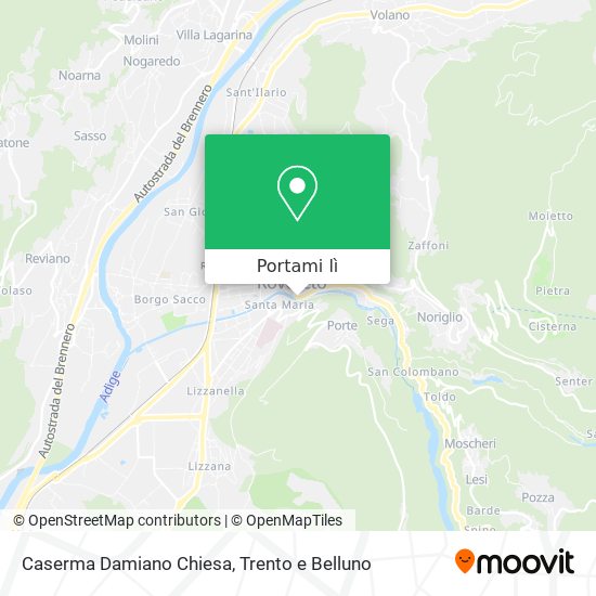 Mappa Caserma Damiano Chiesa