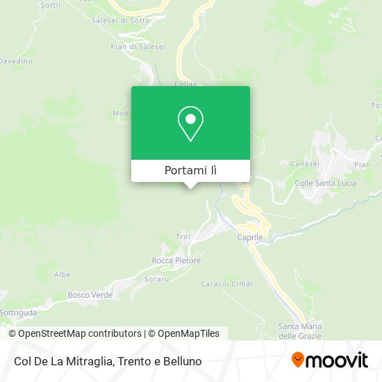 Mappa Col De La Mitraglia