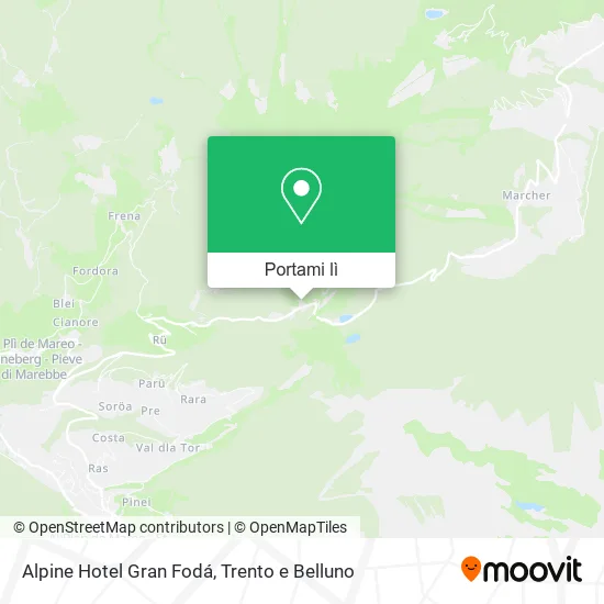 Mappa Alpine Hotel Gran Fodá