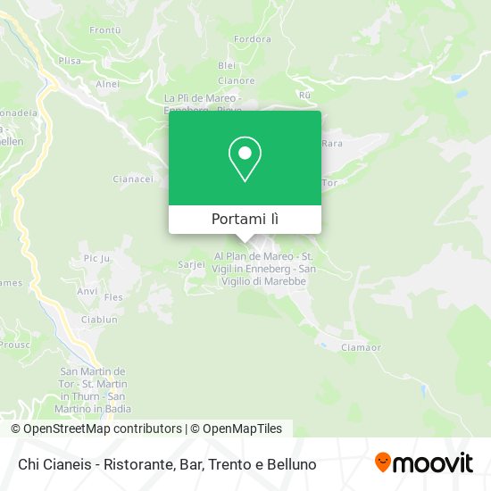 Mappa Chi Cianeis - Ristorante, Bar