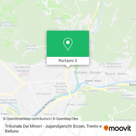 Mappa Tribunale Dei Minori - Jugendgericht Bozen