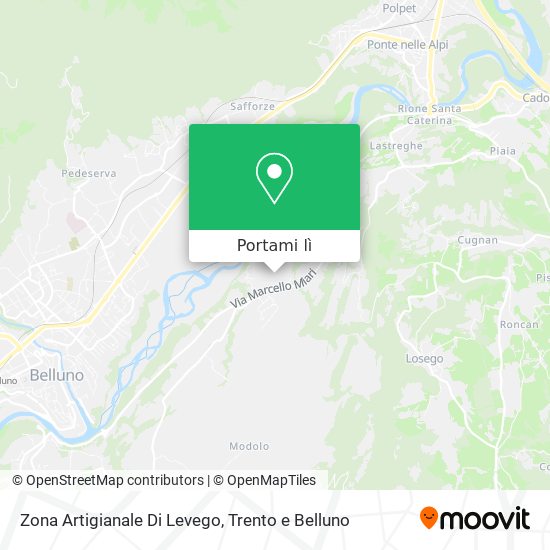 Mappa Zona Artigianale Di Levego