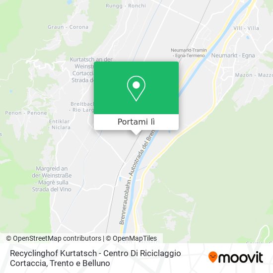 Mappa Recyclinghof Kurtatsch - Centro Di Riciclaggio Cortaccia
