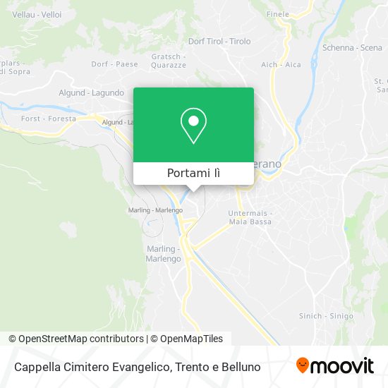 Mappa Cappella Cimitero Evangelico