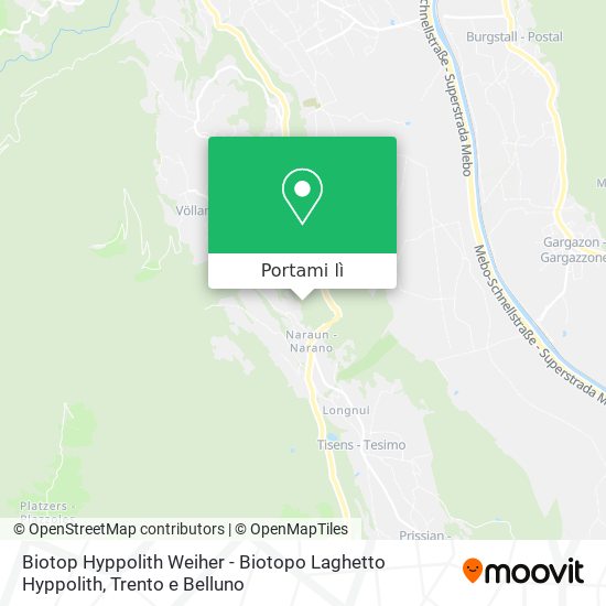 Mappa Biotop Hyppolith Weiher - Biotopo Laghetto Hyppolith