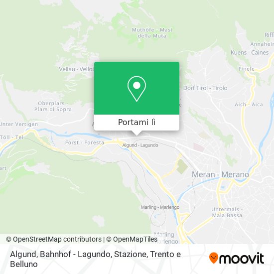 Mappa Algund, Bahnhof - Lagundo, Stazione