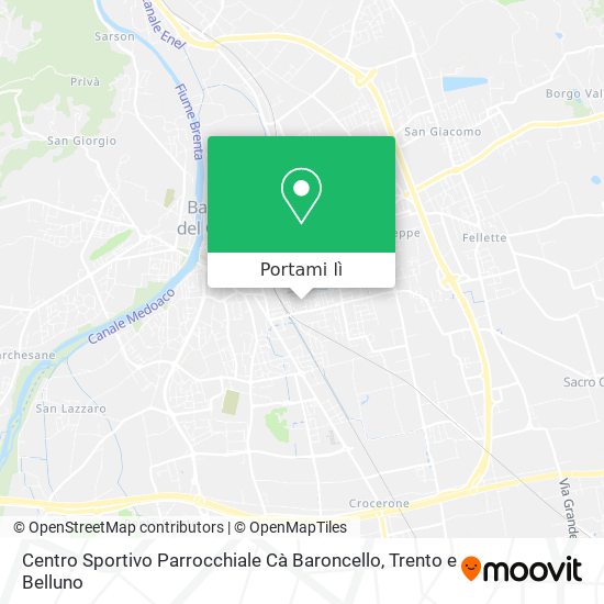 Mappa Centro Sportivo Parrocchiale Cà Baroncello