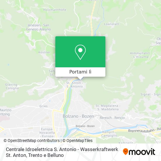 Mappa Centrale Idroelettrica S. Antonio - Wasserkraftwerk St. Anton