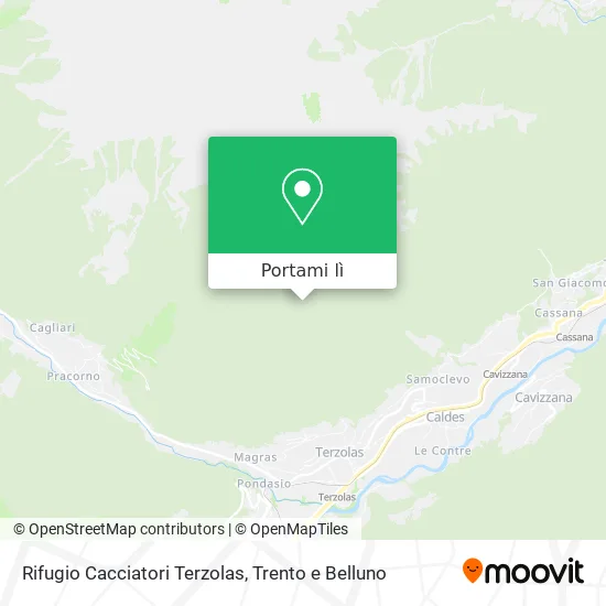Mappa Rifugio Cacciatori Terzolas