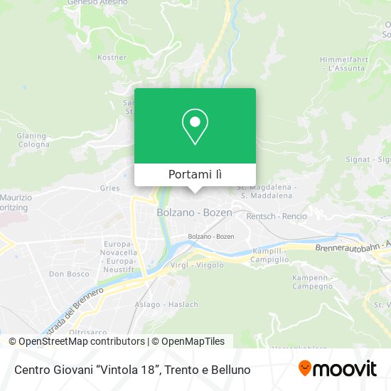 Mappa Centro Giovani “Vintola 18”