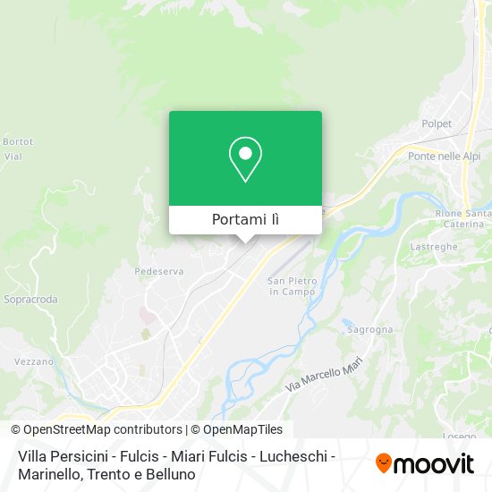 Mappa Villa Persicini - Fulcis - Miari Fulcis - Lucheschi - Marinello