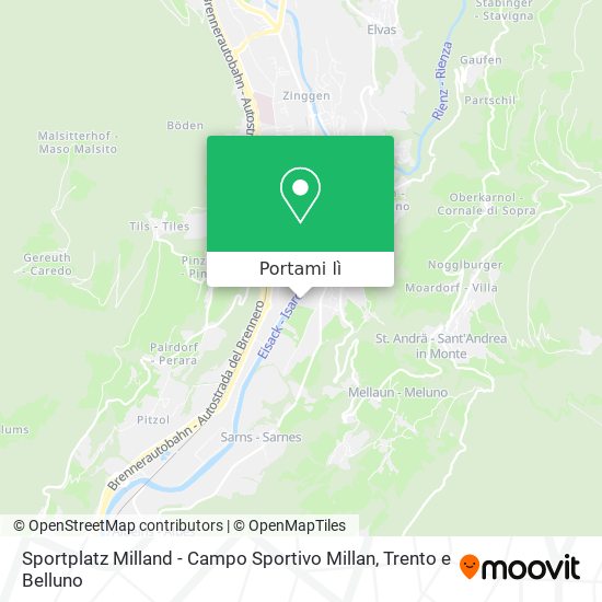Mappa Sportplatz Milland - Campo Sportivo Millan