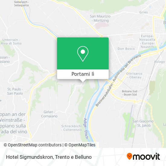 Mappa Hotel Sigmundskron