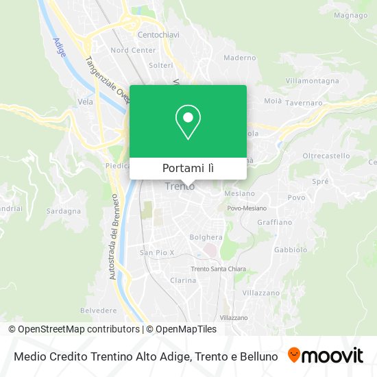 Mappa Medio Credito Trentino Alto Adige