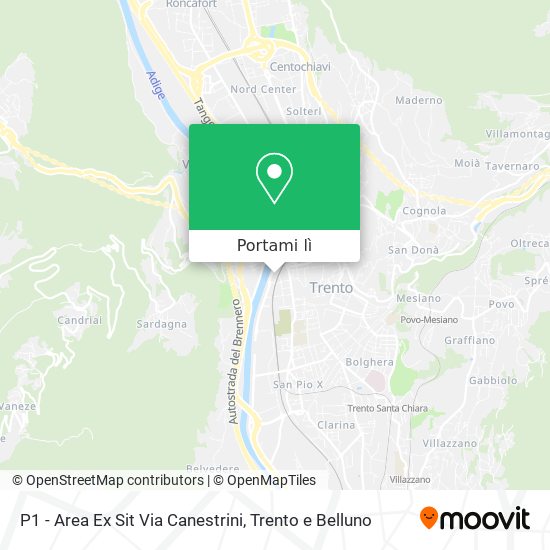 Mappa P1 - Area Ex Sit Via Canestrini