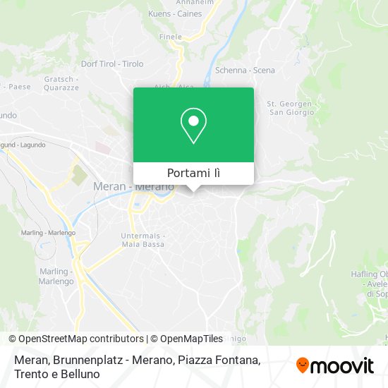 Mappa Meran, Brunnenplatz - Merano, Piazza Fontana