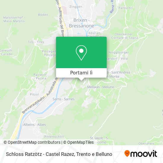 Mappa Schloss Ratzötz - Castel Razez