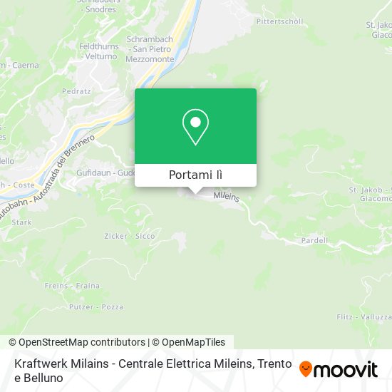 Mappa Kraftwerk Milains - Centrale Elettrica Mileins