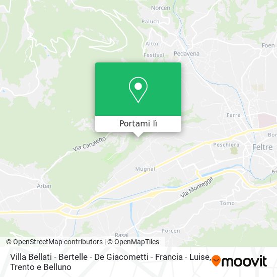 Mappa Villa Bellati - Bertelle - De Giacometti - Francia - Luise