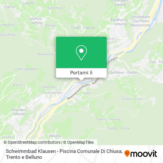 Mappa Schwimmbad Klausen - Piscina Comunale Di Chiusa