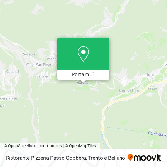 Mappa Ristorante Pizzeria Passo Gobbera