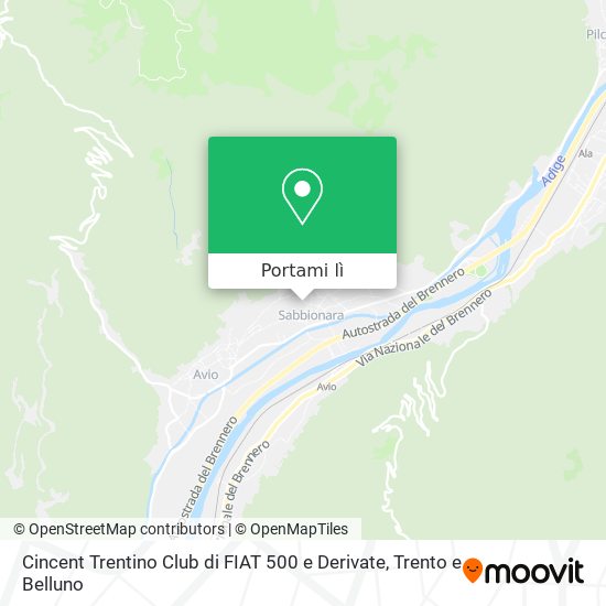Mappa Cincent Trentino Club di FIAT 500 e Derivate