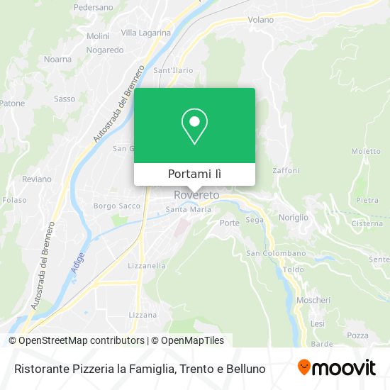 Mappa Ristorante Pizzeria la Famiglia