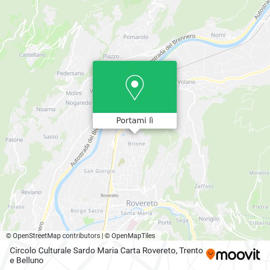 Mappa Circolo Culturale Sardo Maria Carta Rovereto
