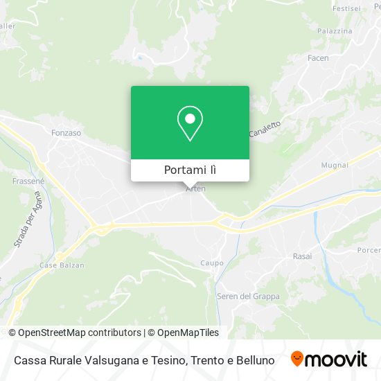 Mappa Cassa Rurale Valsugana e Tesino
