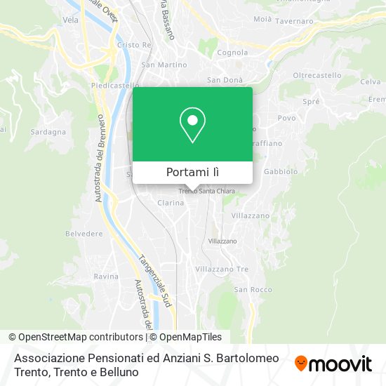 Mappa Associazione Pensionati ed Anziani S. Bartolomeo Trento