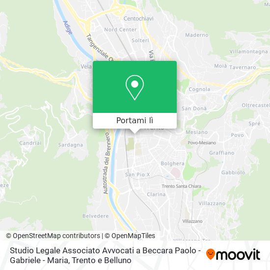 Mappa Studio Legale Associato Avvocati a Beccara Paolo - Gabriele - Maria