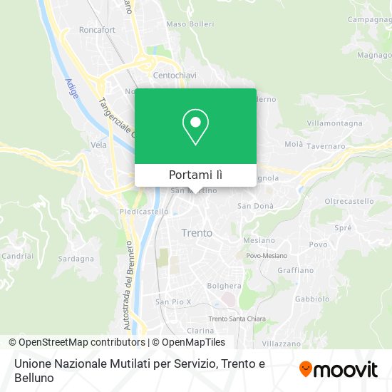 Mappa Unione Nazionale Mutilati per Servizio