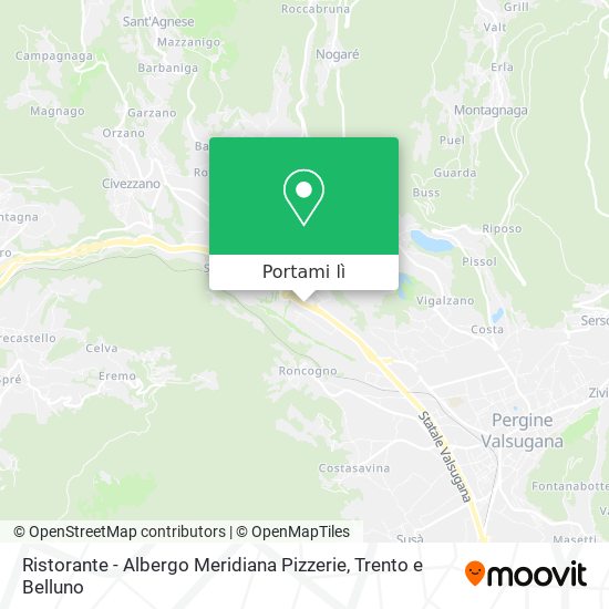Mappa Ristorante - Albergo Meridiana Pizzerie