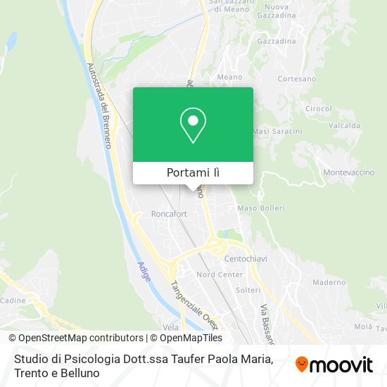 Mappa Studio di Psicologia Dott.ssa Taufer Paola Maria