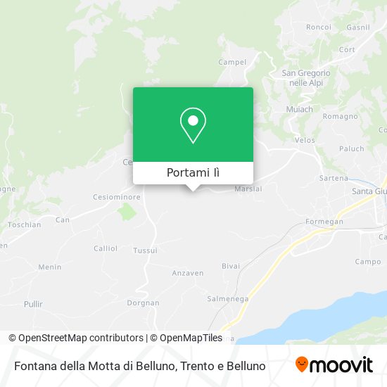 Mappa Fontana della Motta di Belluno